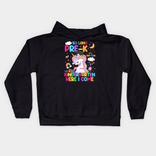 So Long Pre-K Kindergarten Here I Come Unicorn Graduation Kids Hoodie